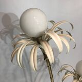 Two branch palm tree floor lamp 1970s italian hollywood regency brass