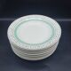 12 hollow porcelain plates - Stars and mint green