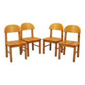 Ensemble de quatre chaises, design scandinave, années 1960, designer : Rainer Daumiller.