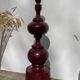 Large 1970 wooden lamp foot turned plum