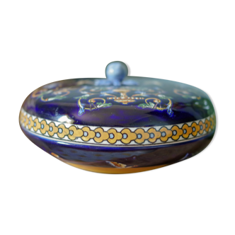 Gien blue earthenware candy box