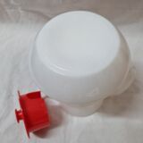 Vintage pitcher, flowered arcopal with lid
