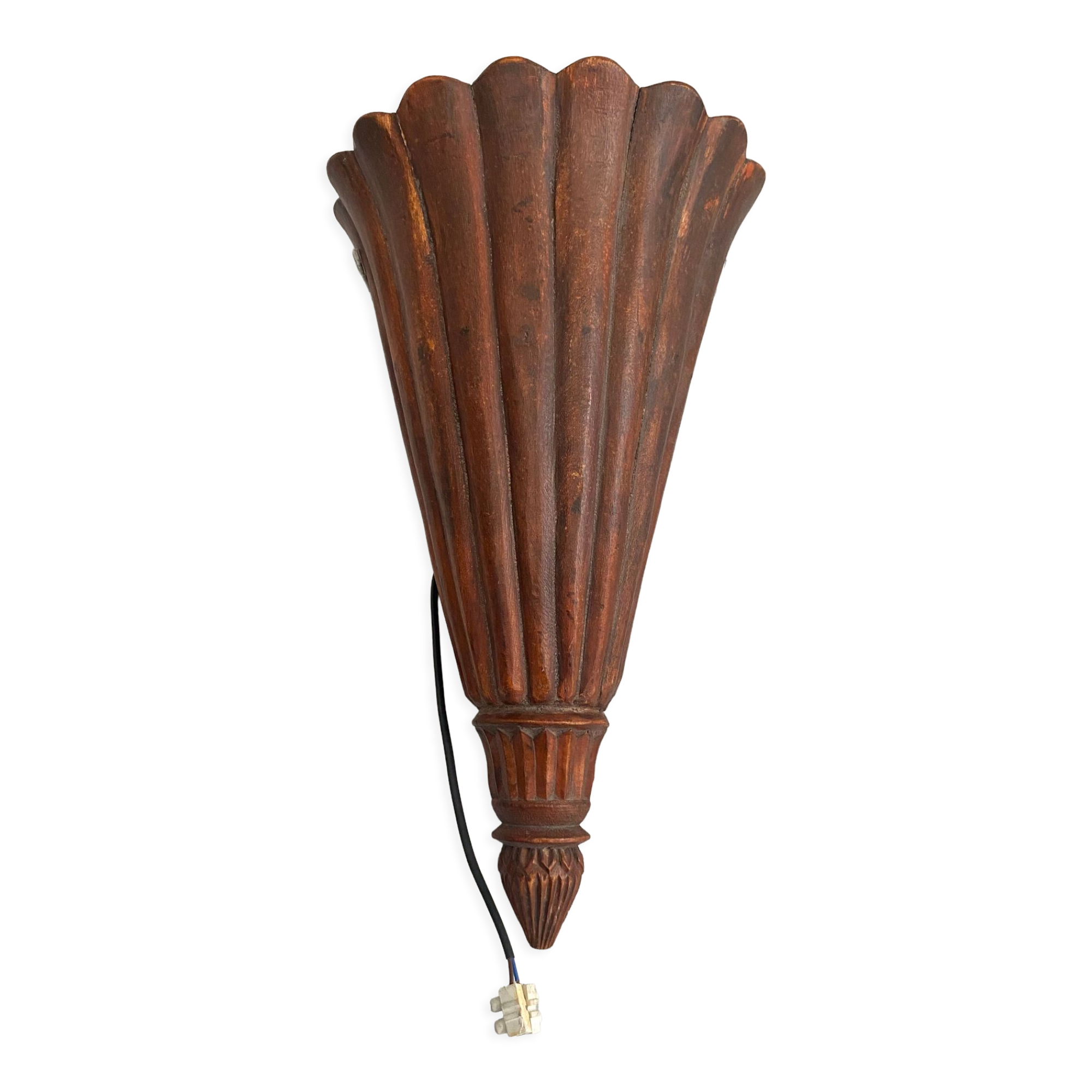 Asian wall lamp electrified wood