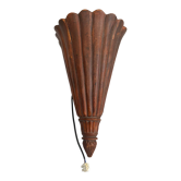 Asian wall lamp electrified wood