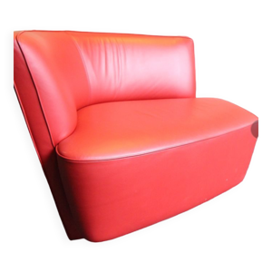 chauffeuse en cuire rouge