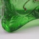 Bonbonnière verre moulé pressé vert doré Cristallerie de VALLERYSTHAL