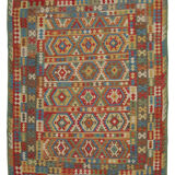 Tissé à la main Afghan Kilim Rug Large Wool Rug 257 x 299 cm