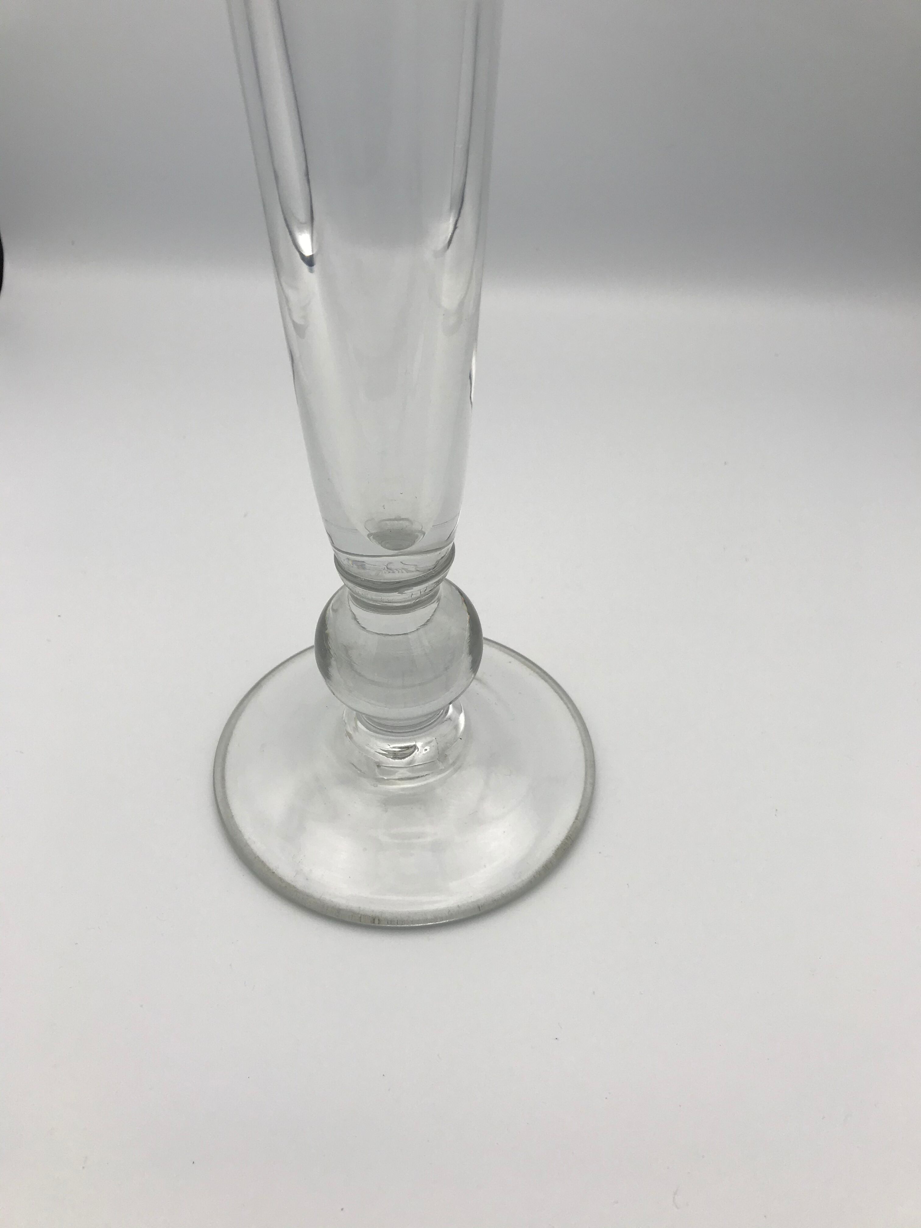 Vintage elongated glass vase 36 cm