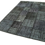 Tapis turc surteint fait à la main 171 cm x 246 cm Tapis Patchwork Noir