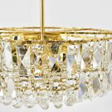 Bakalowits Vienna Grand Chandelier in Gilded Brass and Crystal Glass, Austria, 1970s