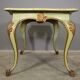 Venetian Baroque salon with table, two armchairs, a bench and a chair, mid-19th century