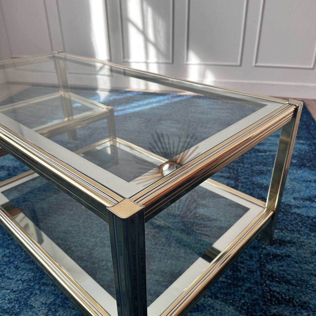 Vintage gold and silver coffee table