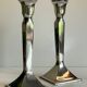 Pair of vintage cast aluminum candlesticks