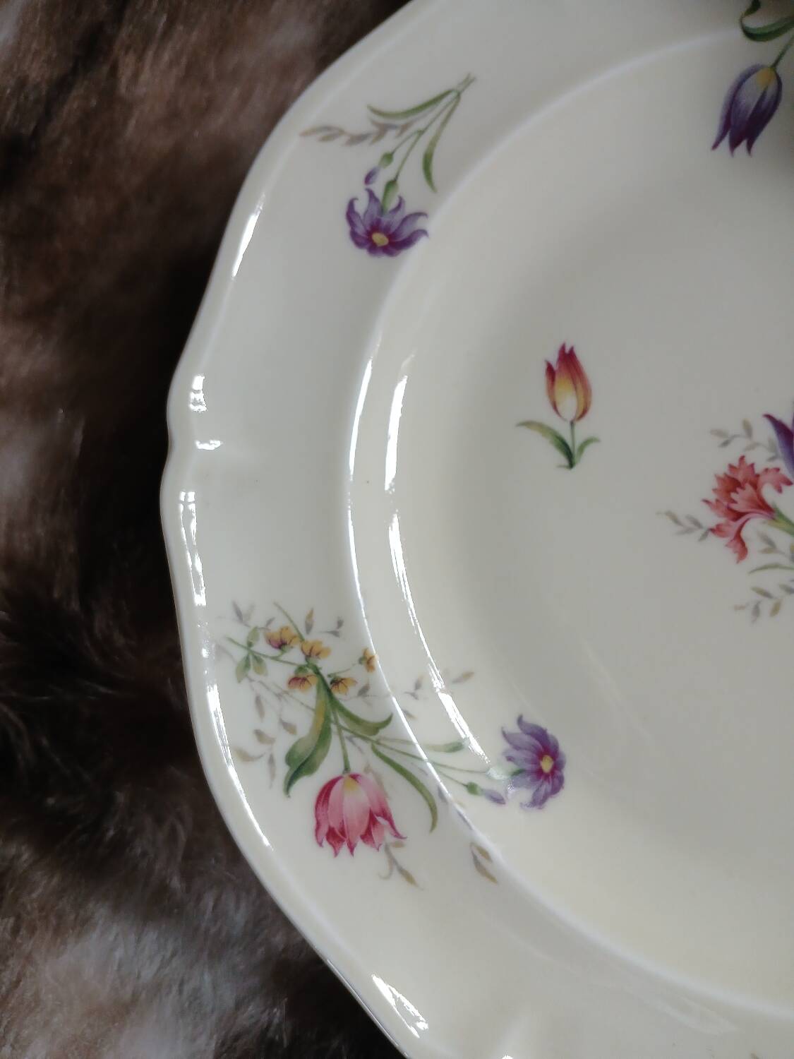 Service of 8 plates + 1 compote dish Limoges France