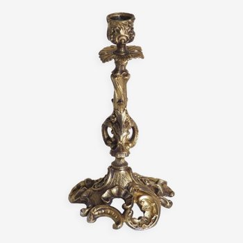 Rocaille bronze candle holder