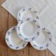 4 vintage deep plates in ivory earthenware with blue cherries
