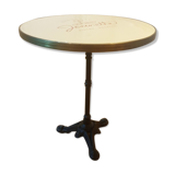 Jeanette bistro table d70 cm enamelled tray surrounded brass brushed molded foot tripod black cast