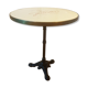 Jeanette bistro table d70 cm enamelled tray surrounded brass brushed molded foot tripod black cast