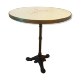 Jeanette bistro table d70 cm enamelled tray surrounded brass brushed molded foot tripod black cast