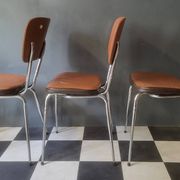 Bistro kitchen chairs in faux leather LOIRE SIEGES Vintage