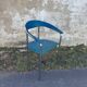 Set of 6 vintage Italian design chairs in leather and chrome metal.
