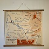 School map of ancient geography 1960 map of France the Garonne le Rhône