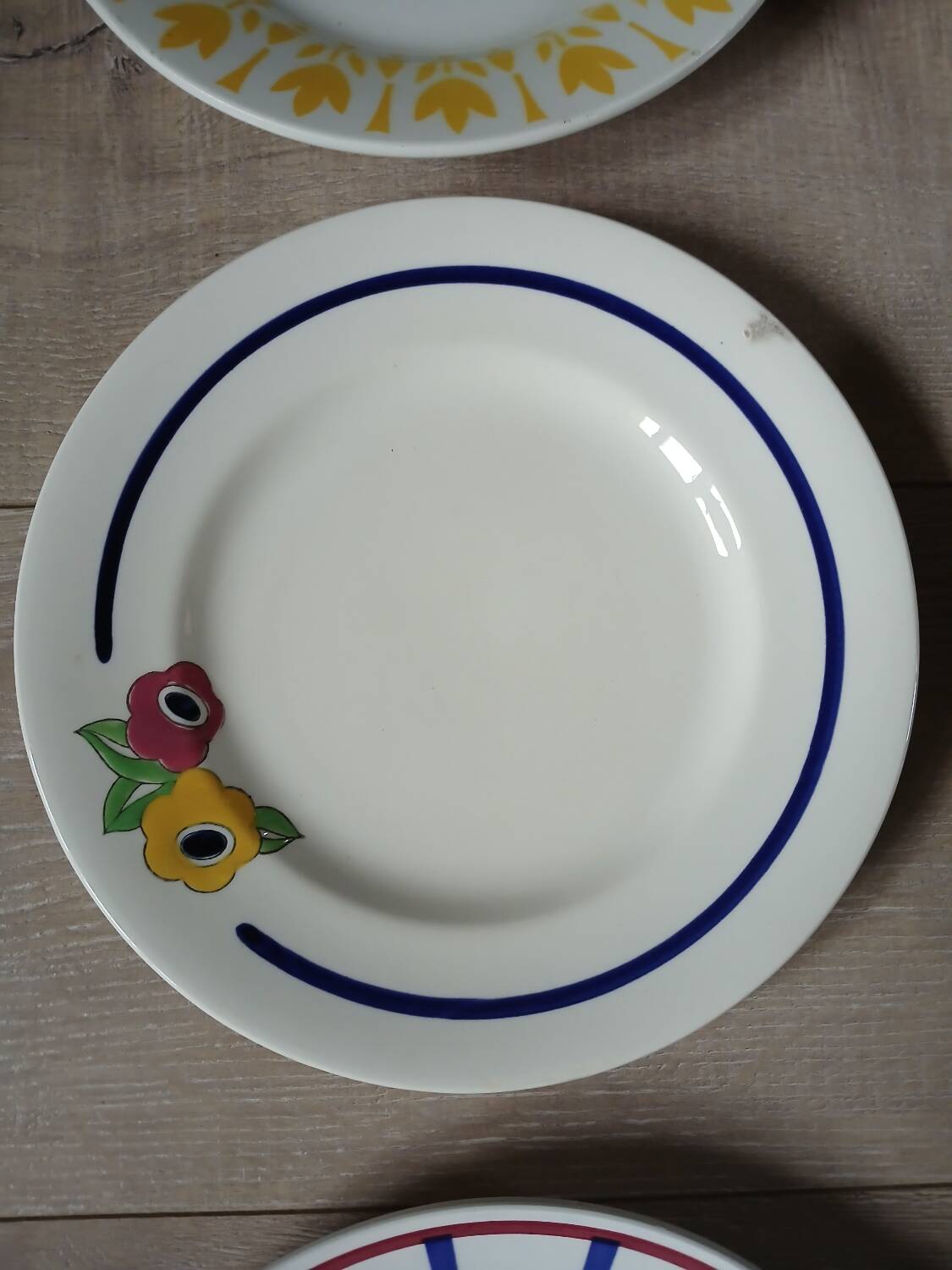 12 mismatched antique dinner plates