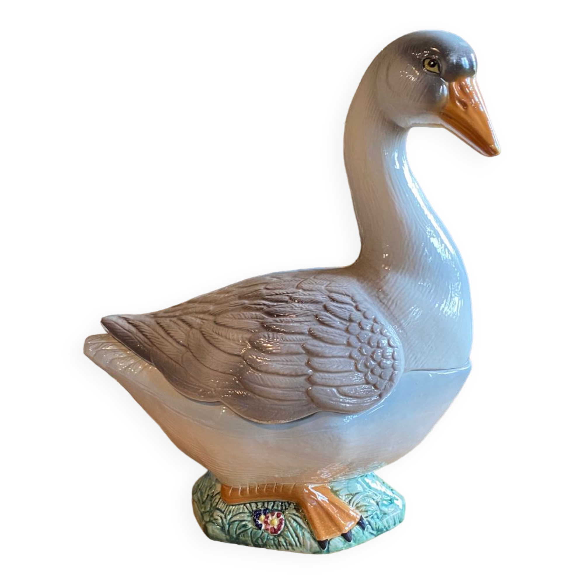 Old soup tureen in the shape of a goose