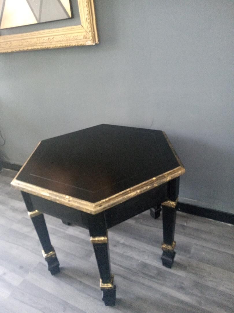 Black and gold coffee table
