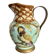 Pichet barbotine 19th century with bird decoration.