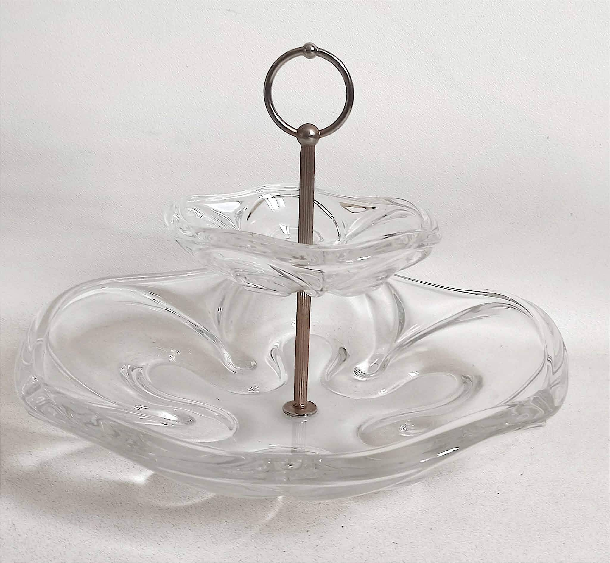 Glass paste compote 1960s Height 25 cm