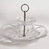 Glass paste compote 1960s Height 25 cm