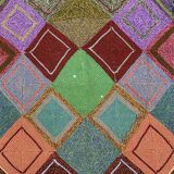 Knitted Diamond Throw Blanket Vintage 1970s