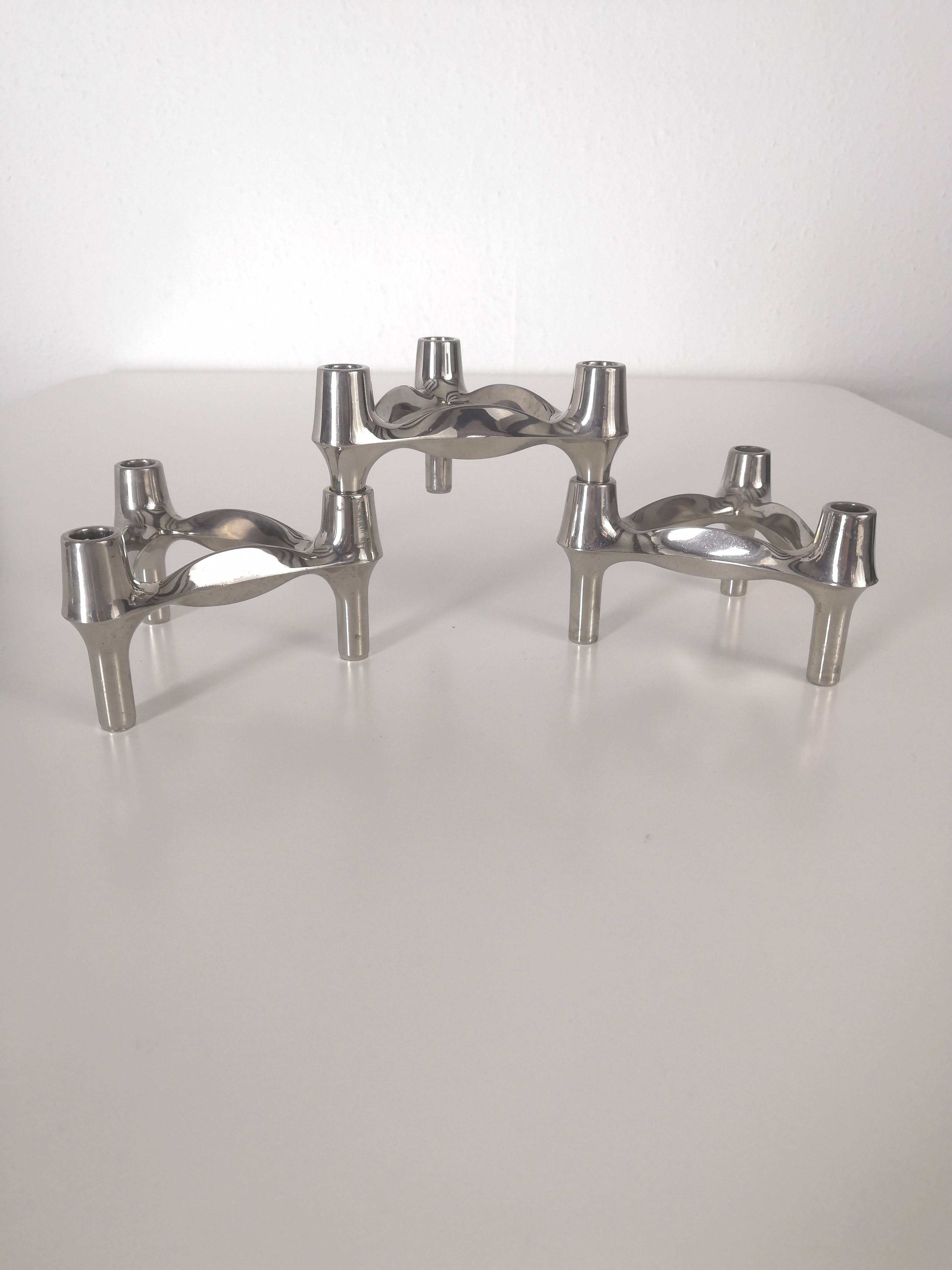 Set of 3 Nagel BMF candle holders