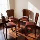 Set of 4 Art Deco dining chairs in walnut, Italy, 1930s-1940s.