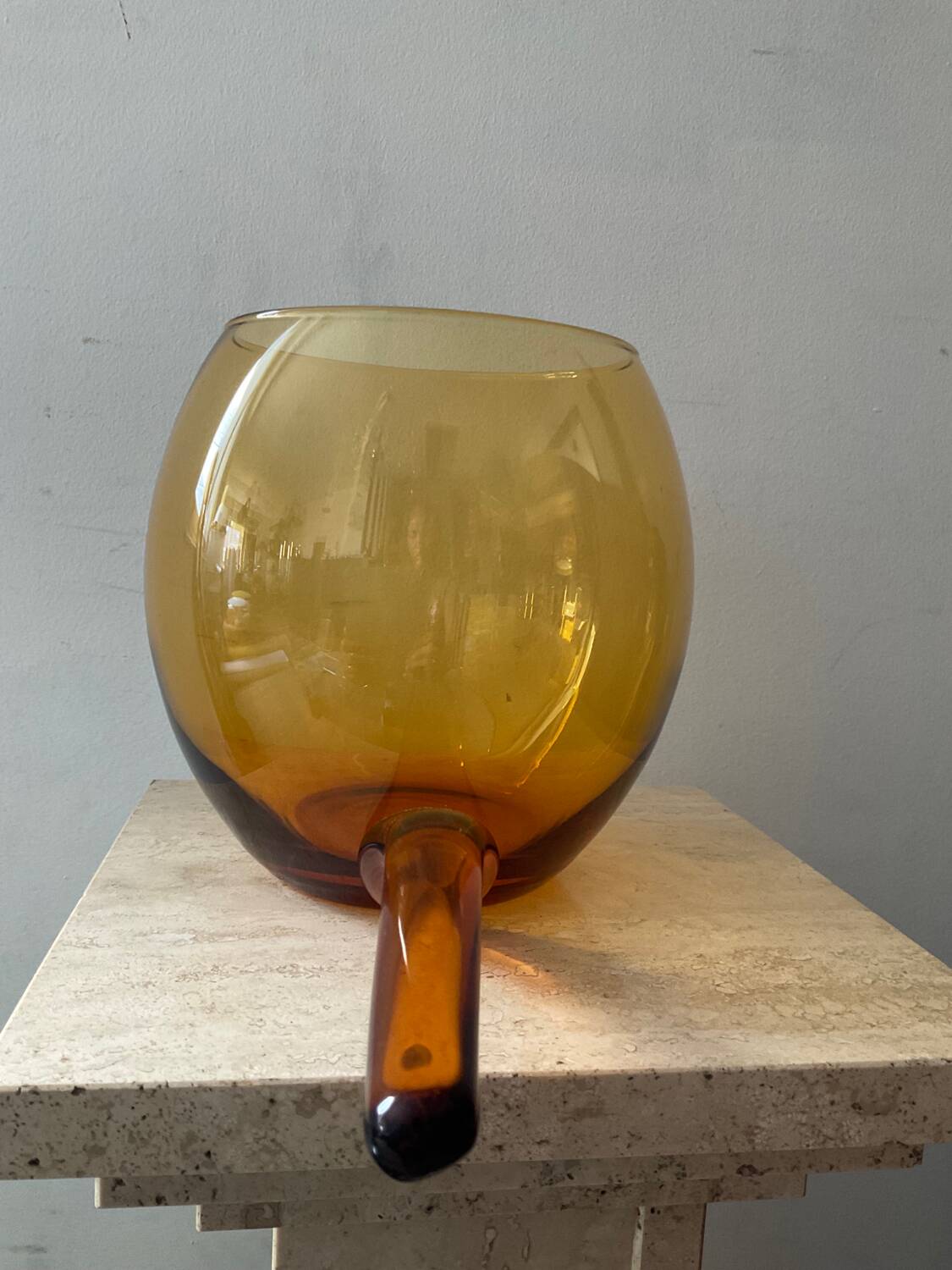 Vintage amber glass salad bowl