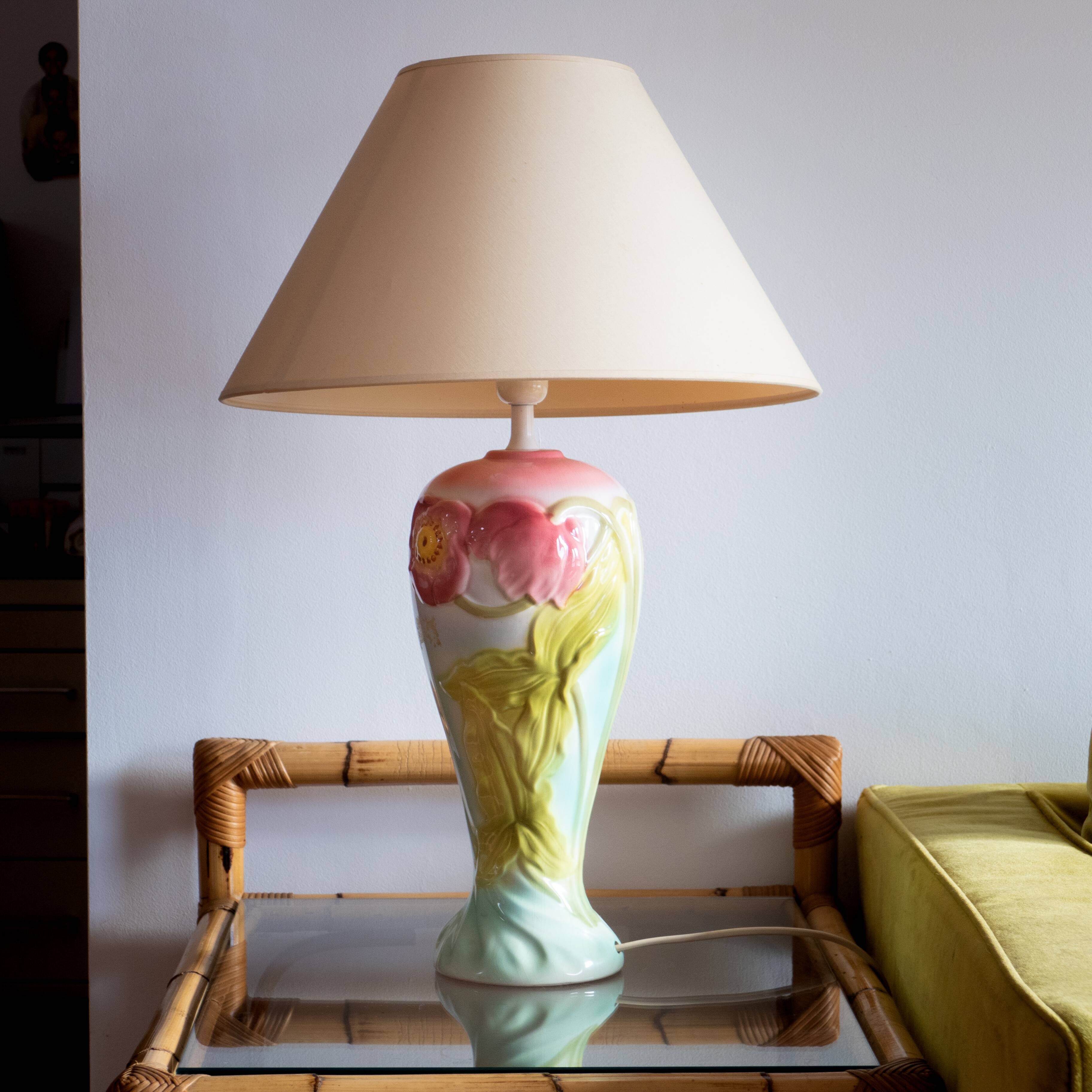 Antique lamp St Clement - Lunéville in anemone slip