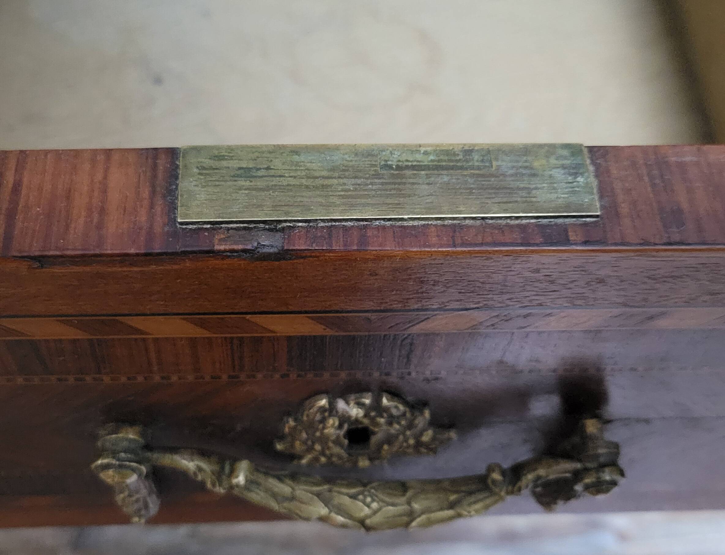 Louis XV style marquetry center desk