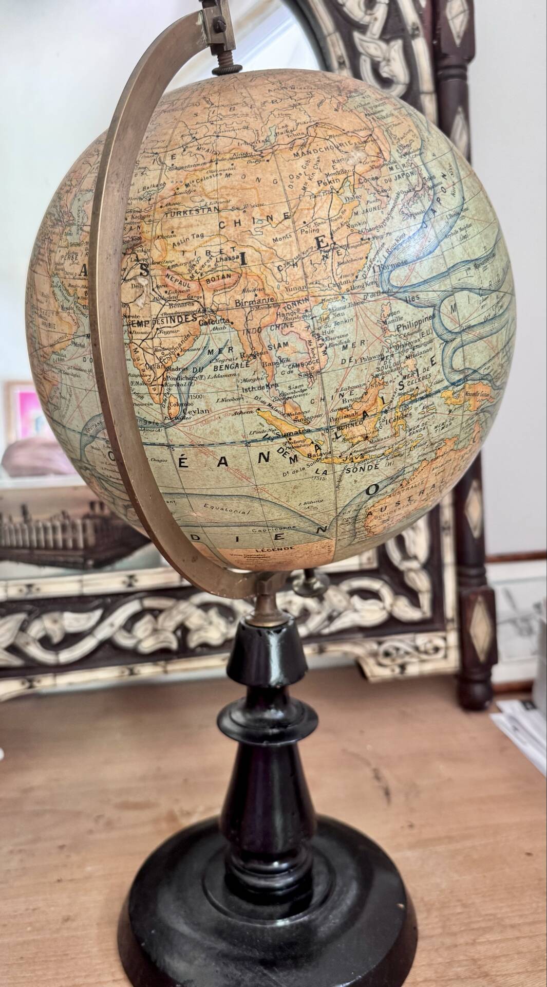 Antique Globe Forest 1920