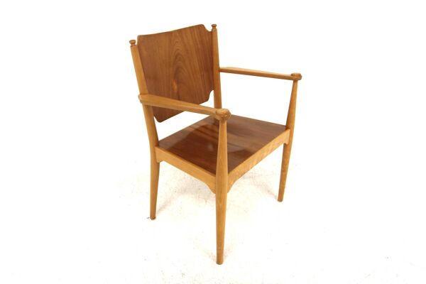 Fauteuil scandinave en teck en hêtre, Suède, 1960