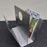 70s brushed steel magazine rack