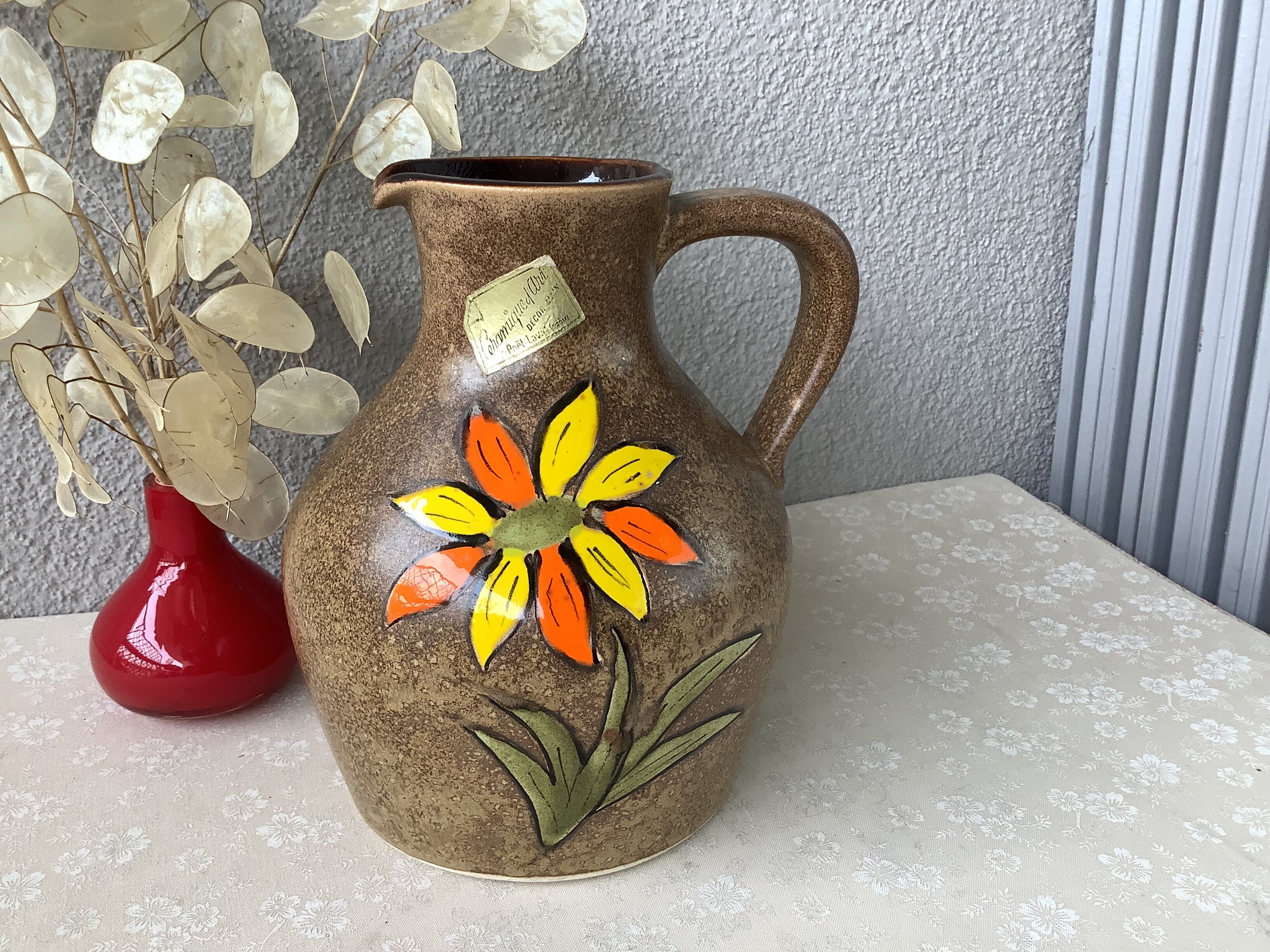 Pichet Poet Laval signed Jeanne - ceramic art