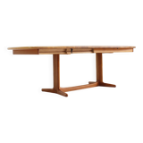 Table à manger ovale extensible vintage danoise en teck massif des années 1960