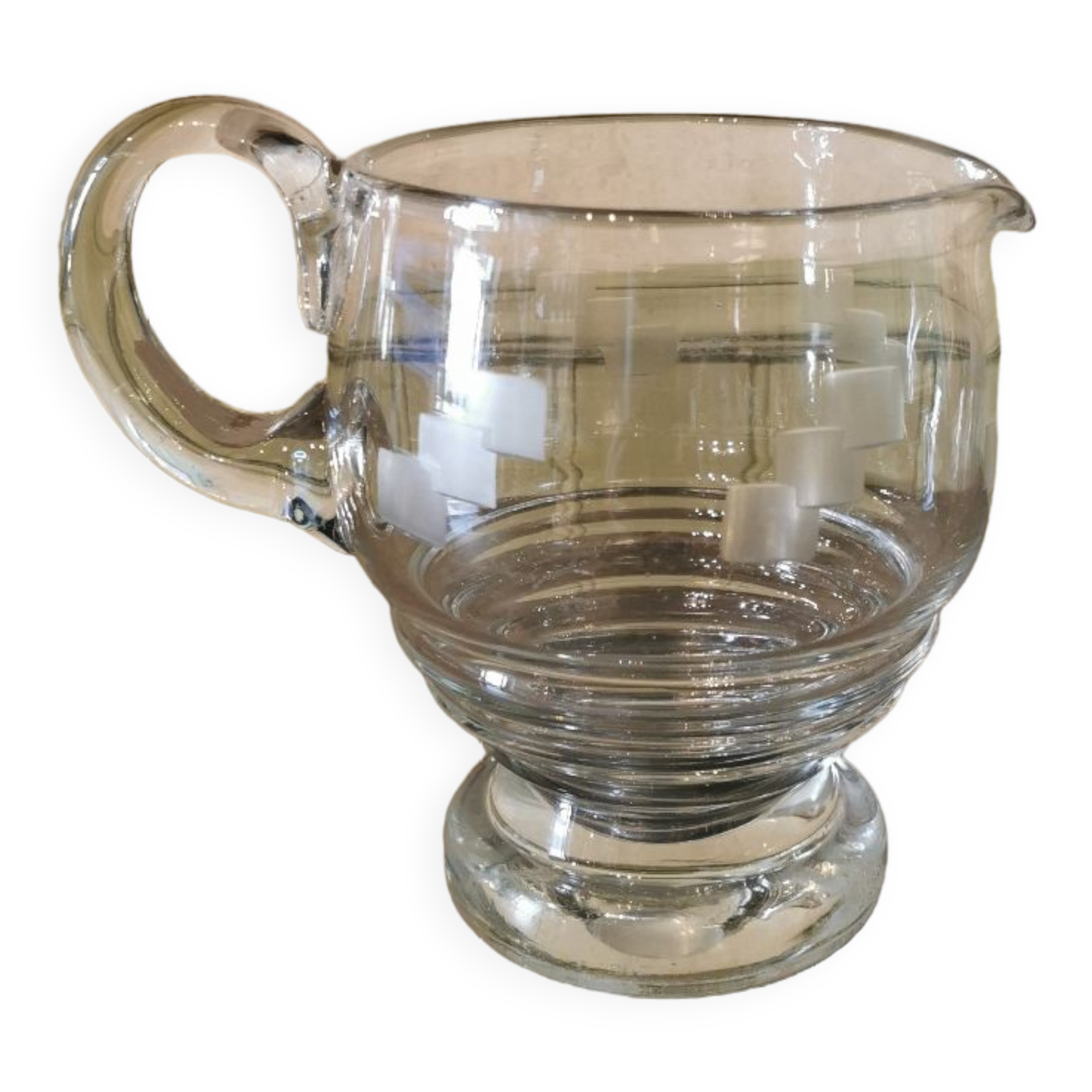 Art deco glass pitcher