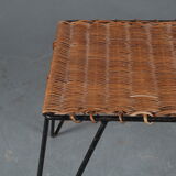 Table basse en osier des années 1950 des Pays-Bas
