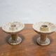 Pair of vintage jasper stone candle holders