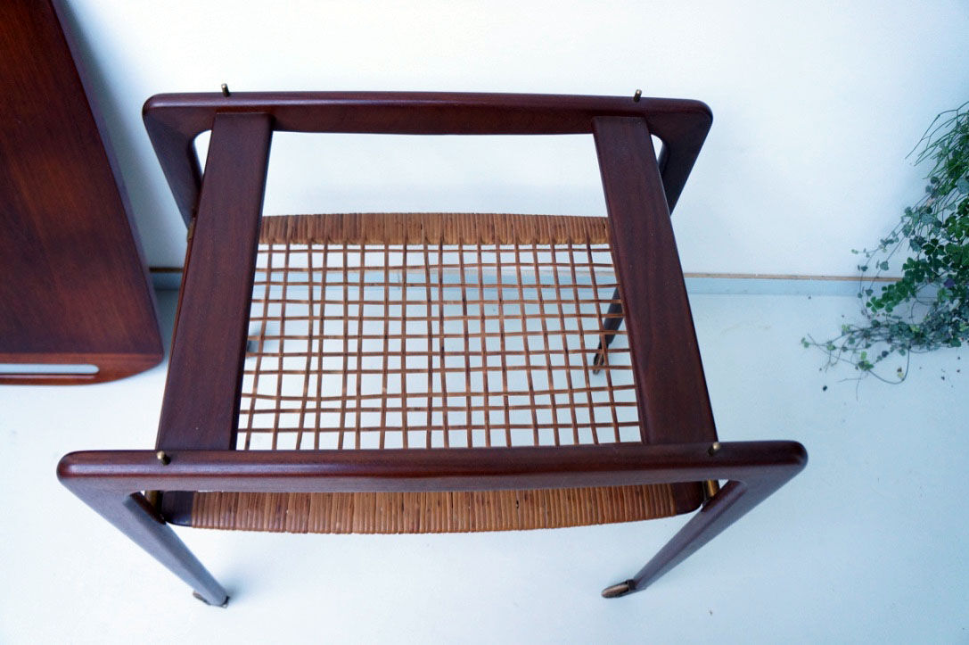 Vintage teak serving trolley Johannes Andersen 1960