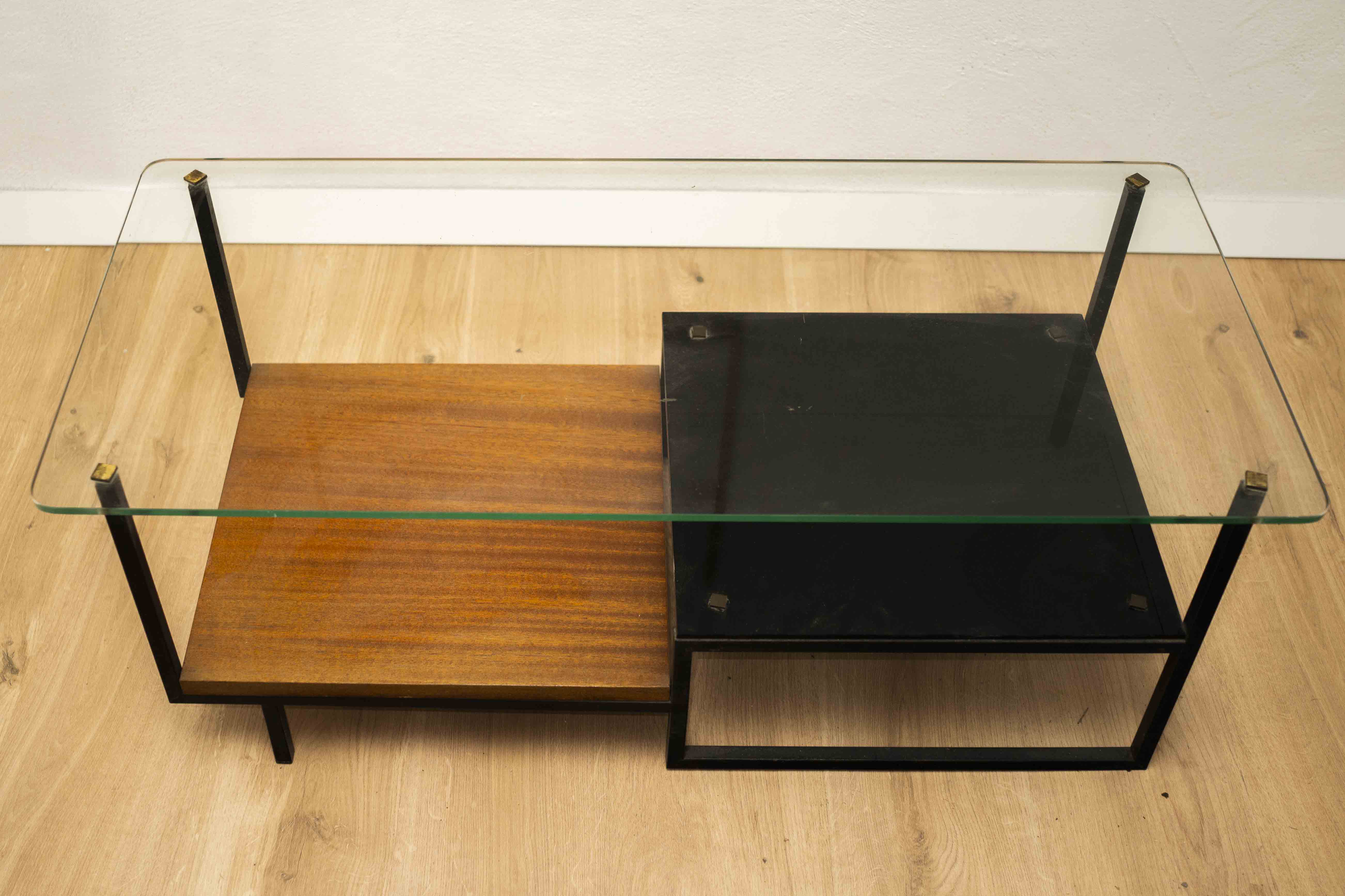 Table low vintage 50s 60s glass