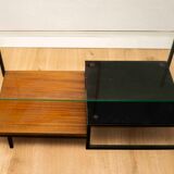Table low vintage 50s 60s glass