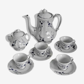 French porcelain du lys royal limoges blue & white floral coffee pot set